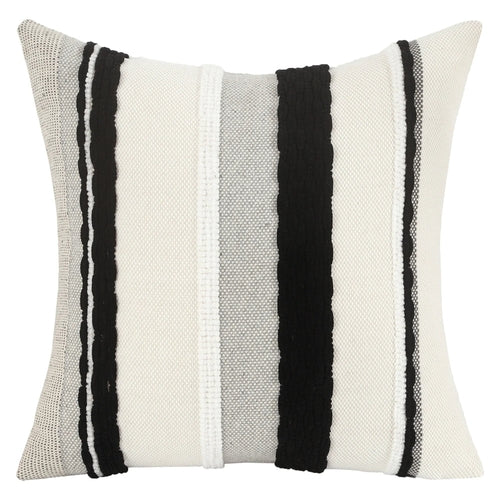 Boho striped decorative cushion cover, chenille, 45 × 45 cm