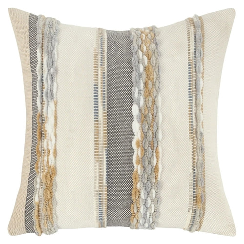 Boho striped decorative cushion cover, chenille, 45 × 45 cm