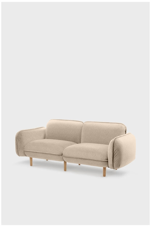 Bean modular sofa in velour with wooden legs