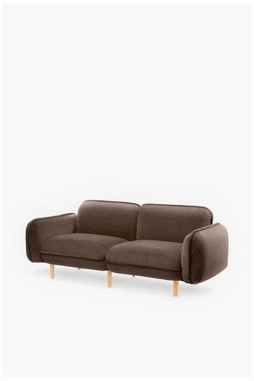 Bean modular sofa in velour with wooden legs