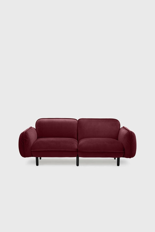 Bean modular sofa in velour with wooden legs