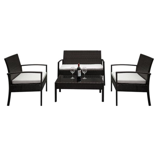 4-piece faux rattan garden furniture set