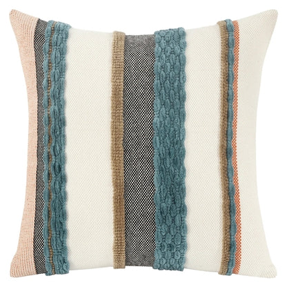 Boho striped decorative cushion cover, chenille, 45 × 45 cm