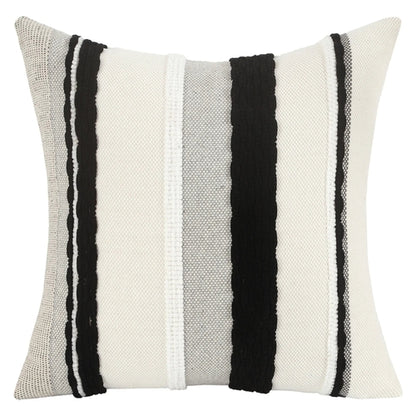 Boho striped decorative cushion cover, chenille, 45 × 45 cm