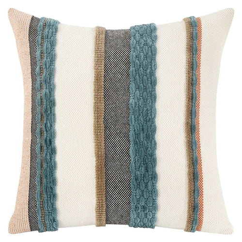 Boho striped decorative cushion cover, chenille, 45 × 45 cm