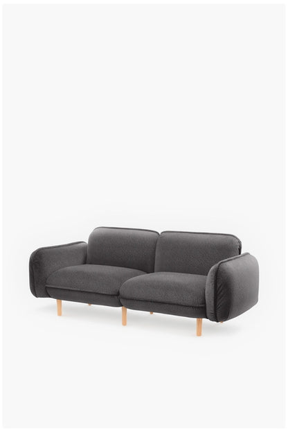 Bean modular sofa in velour with wooden legs