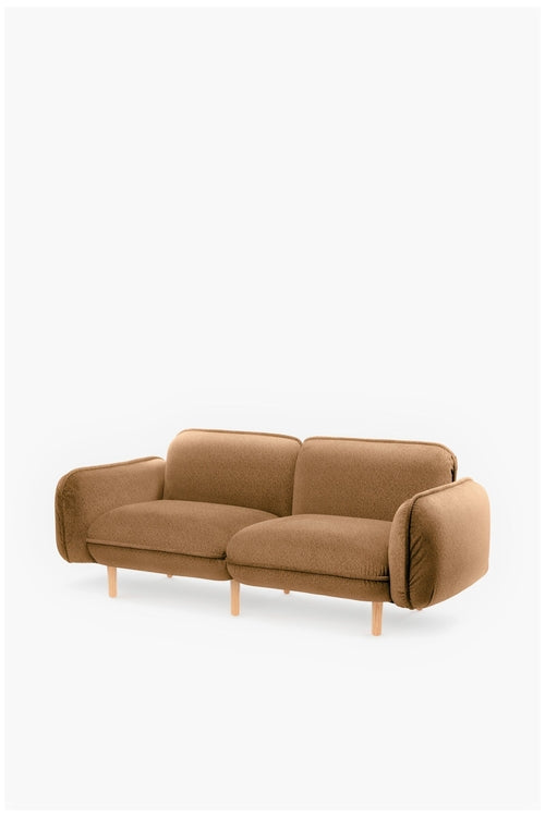 Bean modular sofa in velour with wooden legs
