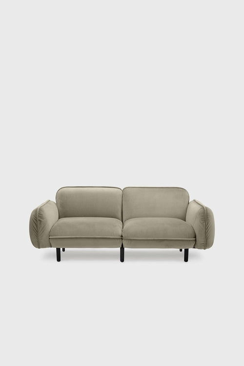 Bean modular sofa in velour with wooden legs
