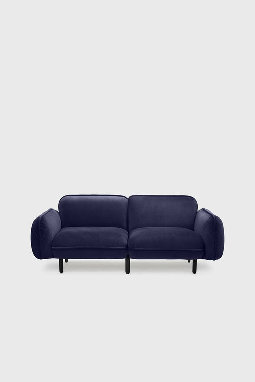 Bean modular sofa in velour with wooden legs