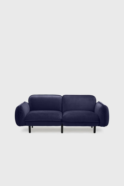 Bean modular sofa in velour with wooden legs