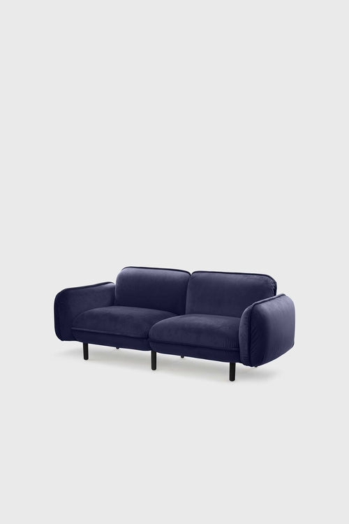 Bean modular sofa in velour with wooden legs