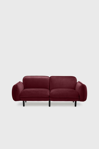 Bean modular sofa in velour with wooden legs