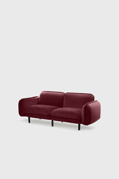 Bean modular sofa in velour with wooden legs