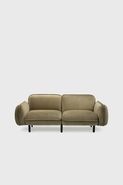 Bean modular sofa in velour with wooden legs