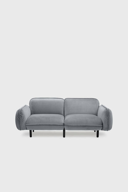 Bean modular sofa in velour with wooden legs