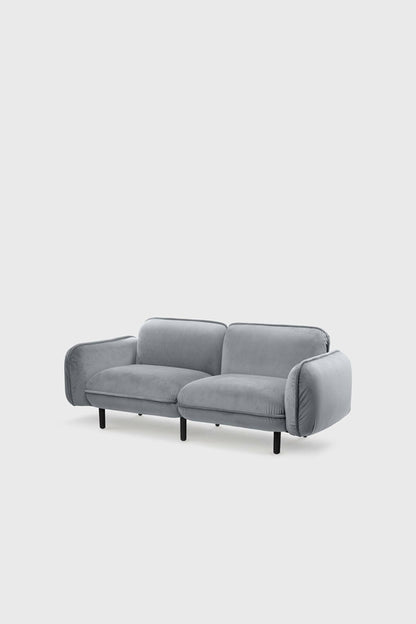 Bean modular sofa in velour with wooden legs