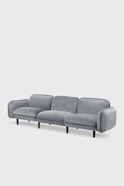 Bean modular sofa in velour with wooden legs