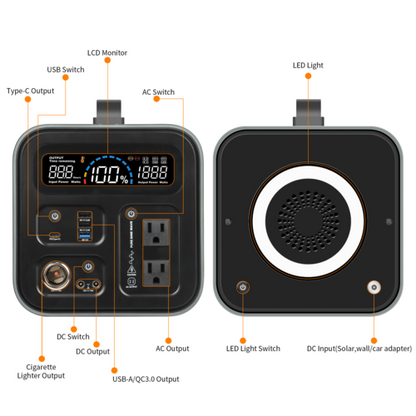 Gofort UA550 Portable Power Station, 550 Wh, with Solar Charging