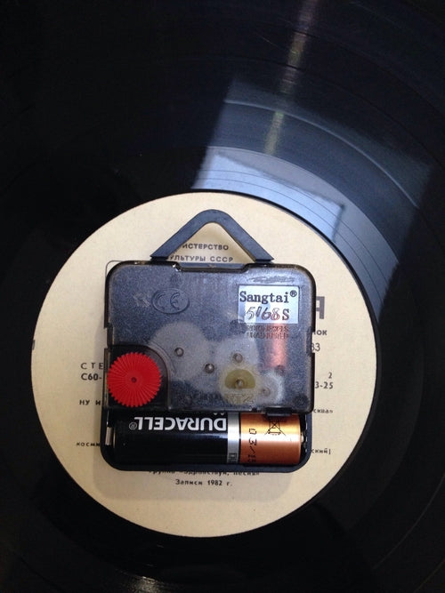 AC/DC wall clock in the shape of a vinyl record, 12 inches
