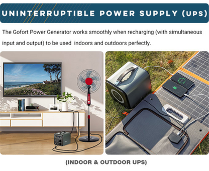 Gofort UA550 Portable Power Station, 550 Wh, with Solar Charging