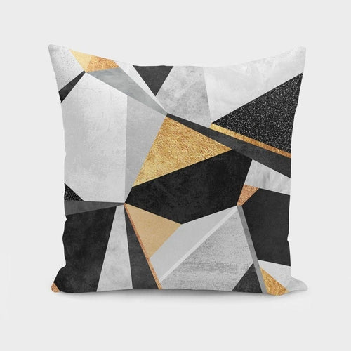 Poszewka dekoracyjna „Złota geometria”, 16 × 16 cali