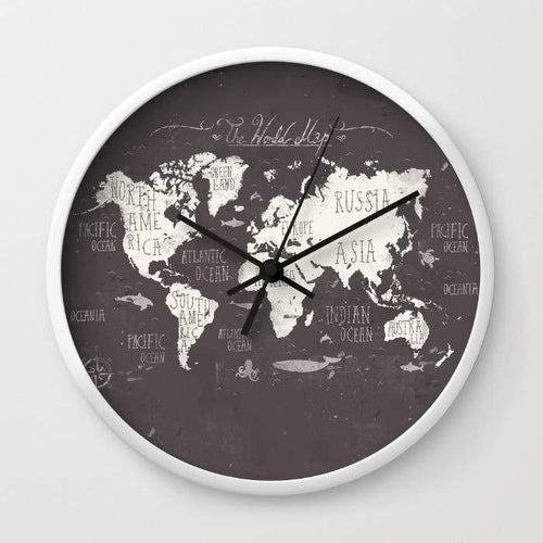 “World Map” wall clock, 10 inches